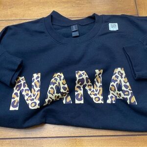 Nana, long sleeve black sweatshirt, brand new, never worn